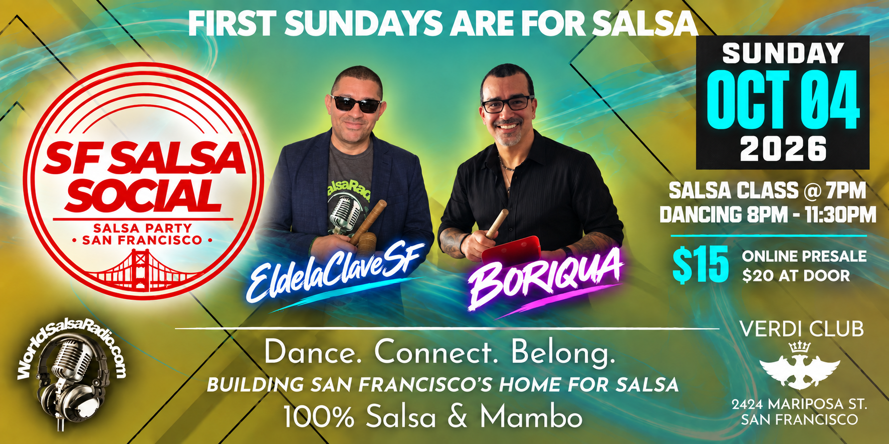 SF Salsa Social Sunday October 4, 2026 flyer